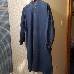 Eskandar oversized denim shirt dress